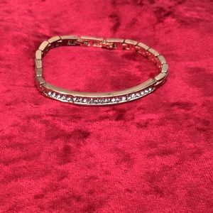 Rose Gold Toned Bracelet with Set Stones